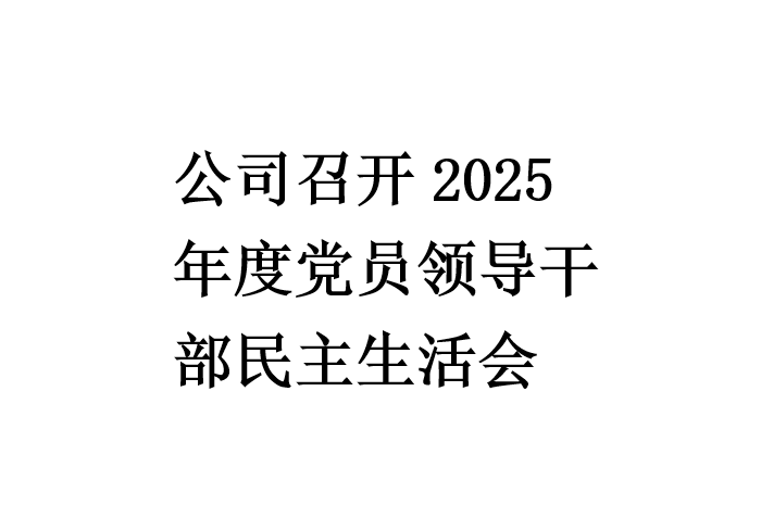 公司召开2025年度党员领导干部民主生活会